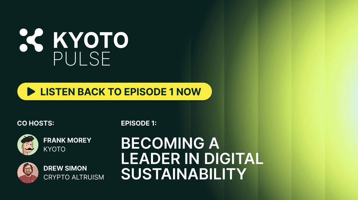 KYOTO🌱 (@kyotofdn) on Twitter photo 👀ICYMI... Check out our first episode of the Kyoto Pulse Space series with @Inner_Ape and <a href="/Crypto_Altruism/">Crypto Altruists</a>'s Drew Simon.
P.S get ready for the next instalment coming 🔜!
x.com/i/spaces/1MnGn…
#KyotoBlockchain $KYOTO #KyotoTGE 👀ICYMI... Check out our first episode of the Kyoto Pulse Space series with @Inner_Ape and <a href="/Crypto_Altruism/">Crypto Altruists</a>'s Drew Simon.
P.S get ready for the next instalment coming 🔜!
x.com/i/spaces/1MnGn…
#KyotoBlockchain $KYOTO #KyotoTGE