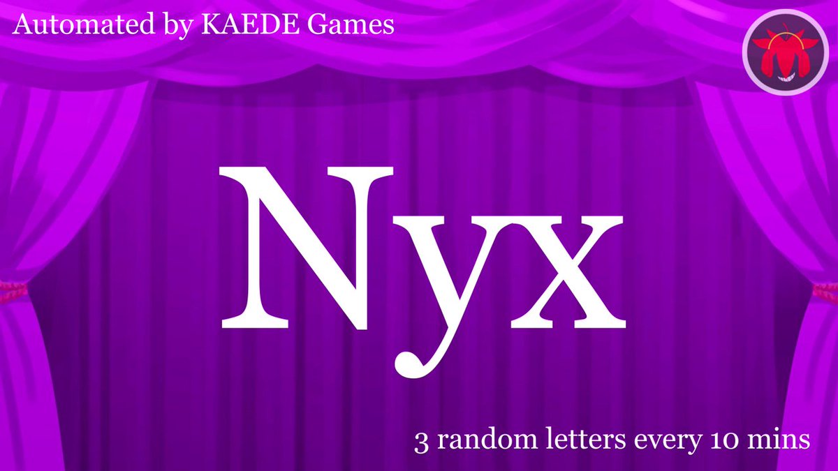 3 random letters every 10 mins tweet media