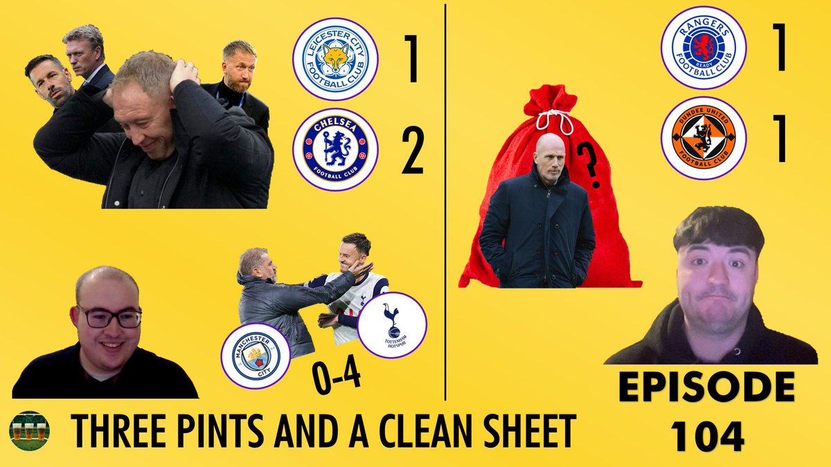 🚨 New Episode Alert 🚨

Greg and Robert recap the weekend's action, including Steve Cooper's departure from <a href="/LCFC/">Leicester City</a>, Ange winning 4-0 at the Etihad and <a href="/RangersFC/">Rangers Football Club</a>' 1-1 draw against <a href="/dundeeunitedfc/">Dundee United FC</a> ⚽️

YouTube - youtu.be/5Aax3X_wgyE?si…

Spotify - open.spotify.com/episode/3Em5jZ…