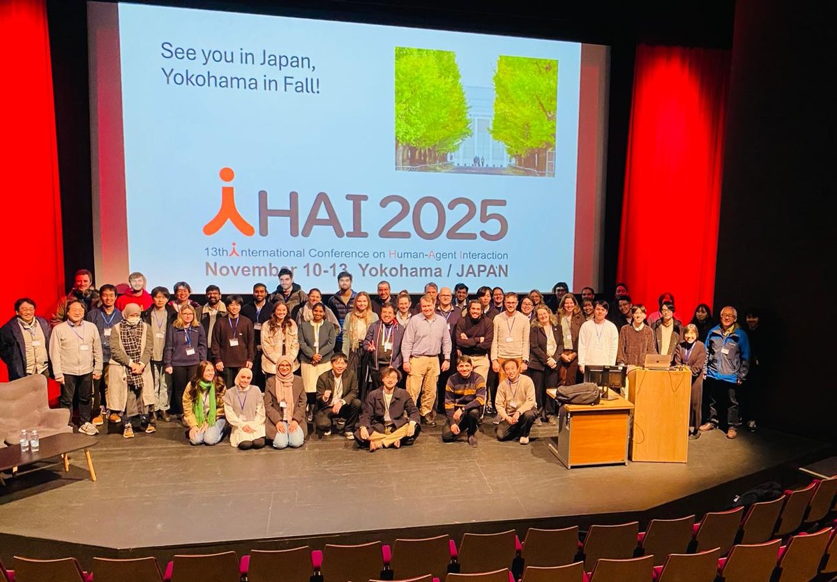 HAI Conference (@hai_conference) on Twitter photo And that's a wrap for #HAI2024! 🙌 A huge round of applause for the co-GCs <a href="/muneeb06/">Muneeb Imtiaz Ahmad</a> and <a href="/bluerabbit9281/">Katrin Lohan</a>, the entire organizing committee, our esteemed speakers, presenters, and volunteers for making this a success! 🥂✨️ Looking forward to seeing you all next year in Japan! 🇯🇵 And that's a wrap for #HAI2024! 🙌 A huge round of applause for the co-GCs <a href="/muneeb06/">Muneeb Imtiaz Ahmad</a> and <a href="/bluerabbit9281/">Katrin Lohan</a>, the entire organizing committee, our esteemed speakers, presenters, and volunteers for making this a success! 🥂✨️ Looking forward to seeing you all next year in Japan! 🇯🇵