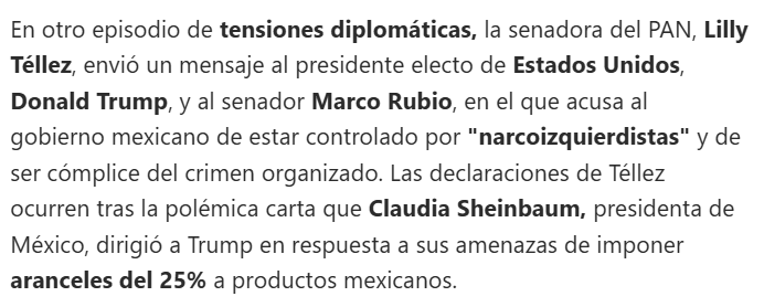 Hector_Romero's tweet photo. Well Said: Senator @LillyTellez to #Trump &amp; #Rubio: 'Don’t expect Morena to support democracy. Mexico is ruled by "narco-leftists" allied with criminals.' Morena prioritizes crime over trade with the #US &amp; #Canada. #Mexico #Politics" https://t.co/njO3Bx7wPb