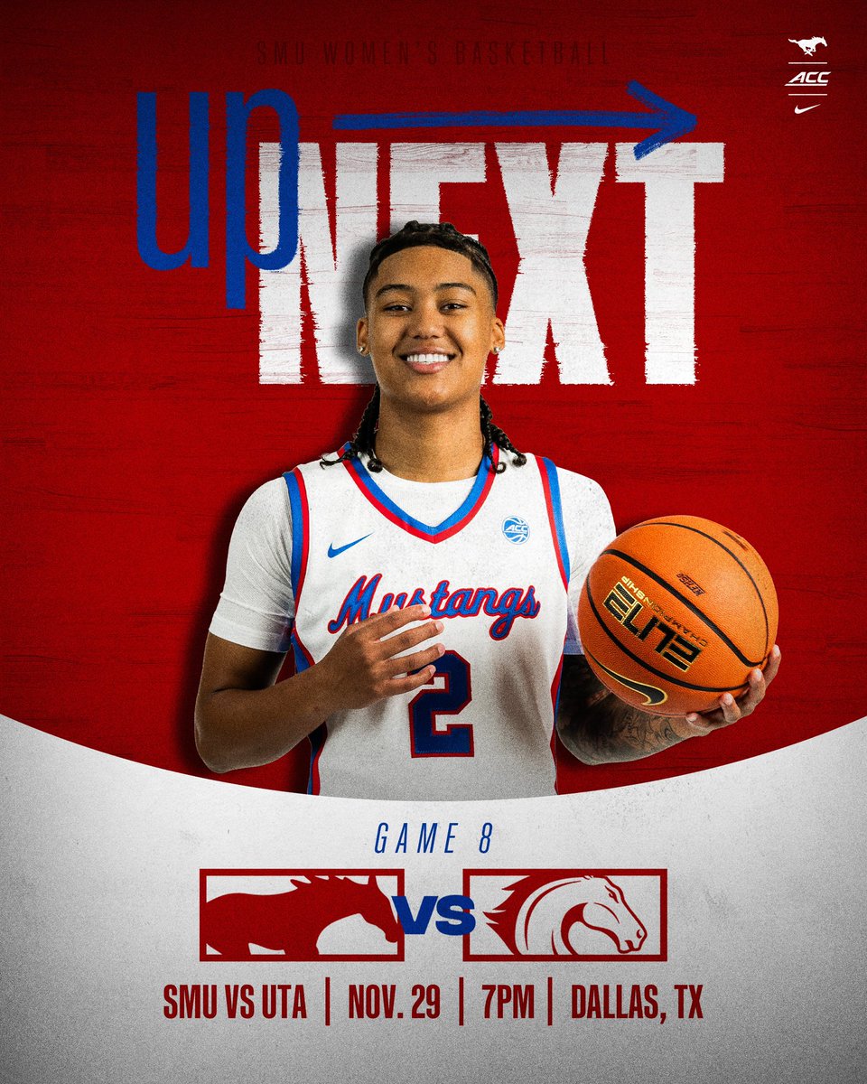 𝙐𝙥 𝙉𝙚𝙭𝙩 ➡️ Home for the Holidays 🏠

Game 8 | 🆚 UT Arlington 
🗓️ Friday- 7 pm CT 

🎟️🅿️📺📻📊:smumustangs.com/gameday

#PonyUpDallas