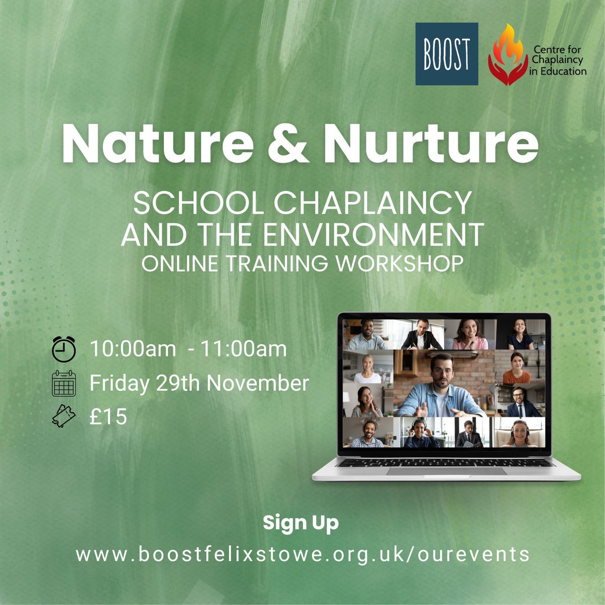 Last chance to sign up to our webinar on 'School Chaplaincy and the Environment' - taking place this Friday, 10am-11am. Packed with ideas, suggestions &amp; resources for chaplains already involved in outdoor projects, and those looking for ideas or inspiration. Book via our website.