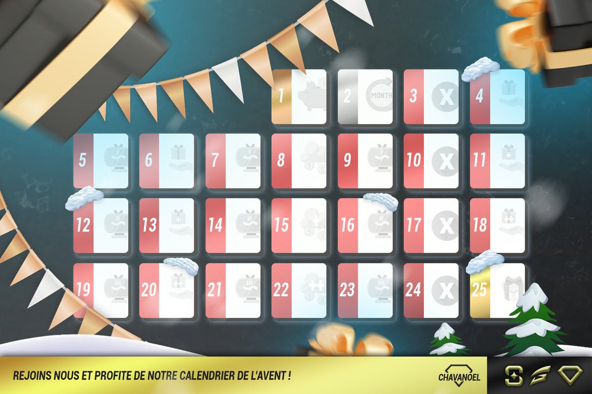 ChavaCommunity's tweet photo. 🎅 💎HO HO HO à TOUS  💎🎅

Noel arrive a grand pas , et c'est l'heure pour nous de vous dévoiler a moitié notre Calendrier de l'avant du mois de Décembre ! 

Nous espérons que ceci vous plairait et vous donnera envie de nous rejoindre ! 

JOYEUX NOEL A TOUS ! 💎🎅 https://t.co/lWZuAcGdad