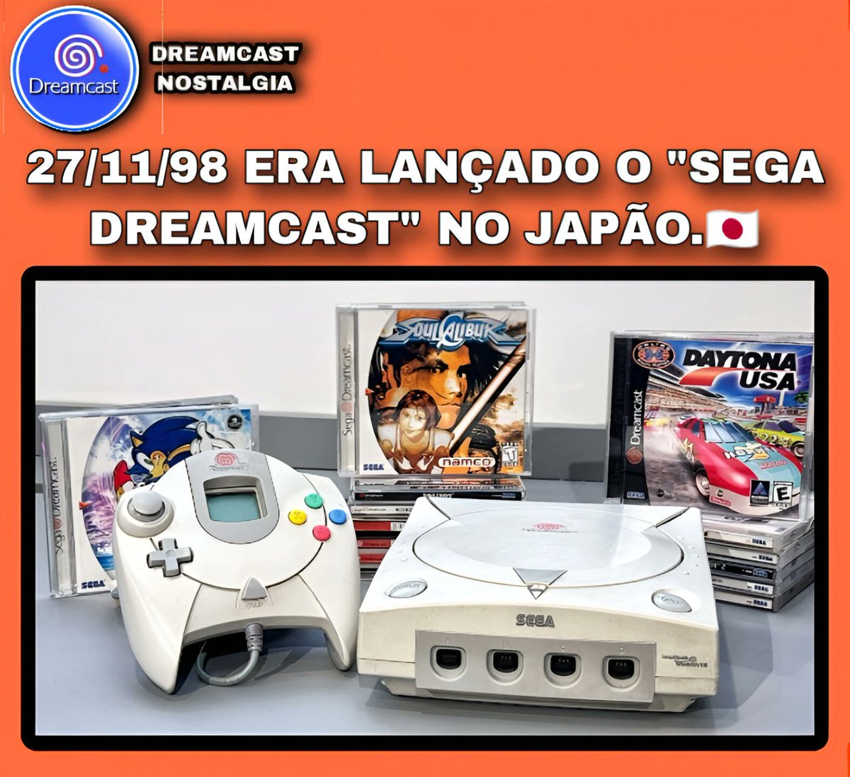 Dreamcastalive's tweet photo. Dreamcast , 26 anos do lançamento do console mais revolucionário de todos os tempos.🎂
Viva o Dreamcast!!!

Canal Dreamcast 
https://t.co/a6u0qe8u8H

 #retro #segadreamcast #Dreamcast https://t.co/8qw8jyqfwU