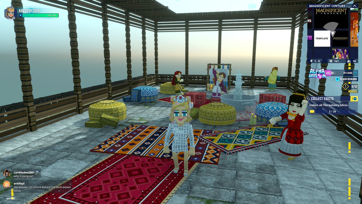 Krystof_2015's tweet photo. Relaxing under the @Magnificentury_ Pergola in @TheSandboxGame. Living like virtual royalty! 👑🌺 https://t.co/LFPWOpzCAm #TheSandbox #AlphaSeason4 #AS4SocialChallenge https://t.co/AgcxVOl8Ok