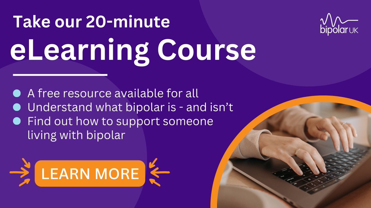 🌟 Have you explored our eLearning Course yet? 🌟

This free resource will help you understand what bipolar is - and what it’s not. It also provides insights on how to support anyone you know living with the condition 🙌

👉 Learn more >> lght.ly/3gp1400