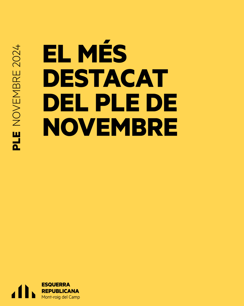 ercmontroigcamp's tweet photo. #PleNovembre | El més destacat 👀

👉 Votem a favor d'un conveni per tenir 20 places públiques més al Centre de Dia per a la Gent Gran.
👉 Retirem la moció per l'actualització del Pla de Protecció Civil per Risc d'Inundació de Mont-roig del Camp

#ERC #Esquerra #Republicana https://t.co/7RiNiCVkYB