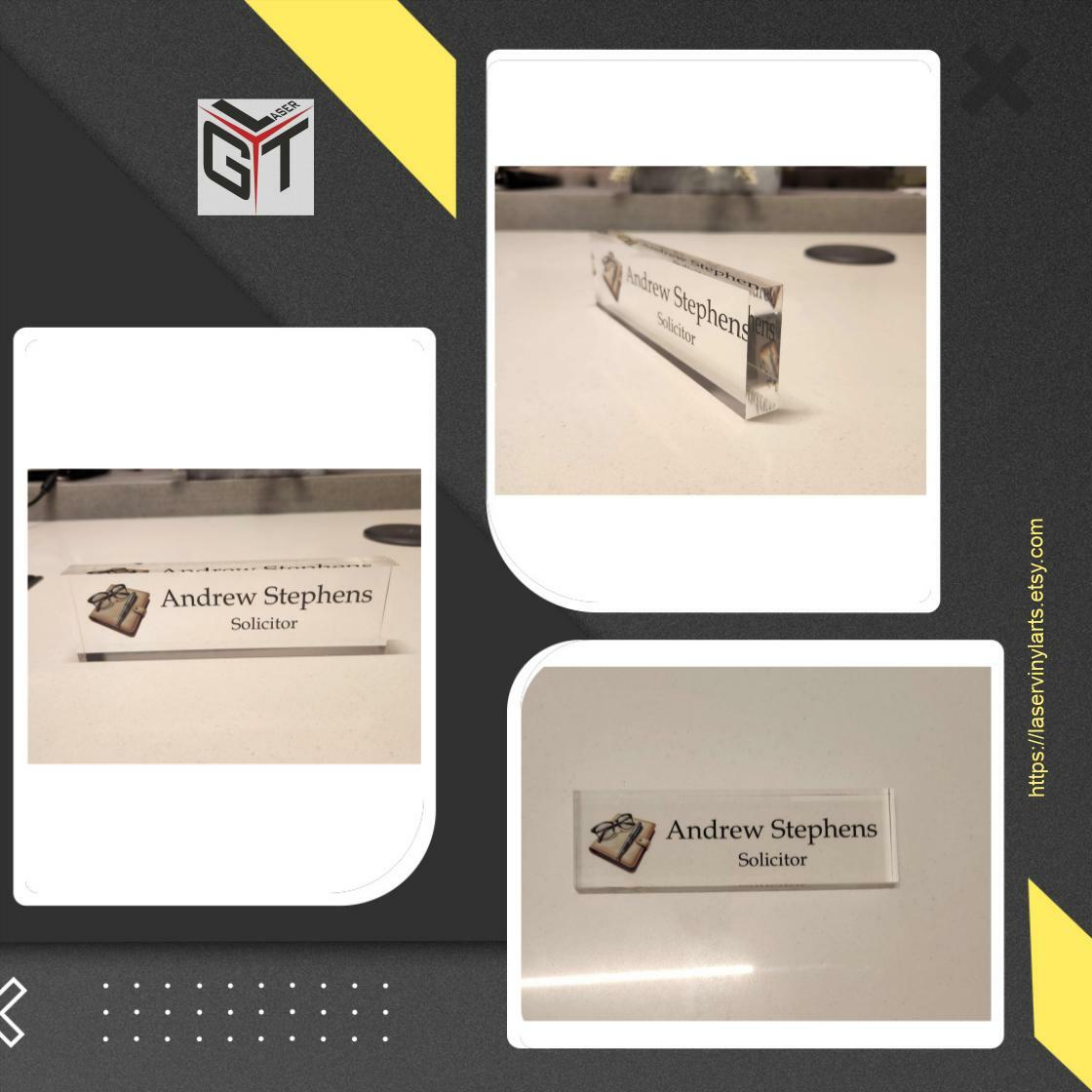 gtlaserltd's tweet image. 🐕 Big deals! Premium Acrylic Desk Name Plate – Customizable with Name, Job &amp;amp; Logo only at £29.90 on laservinylarts.etsy.com/listing/183158… Hurry. #DeskNamePlate #DeskNameSign