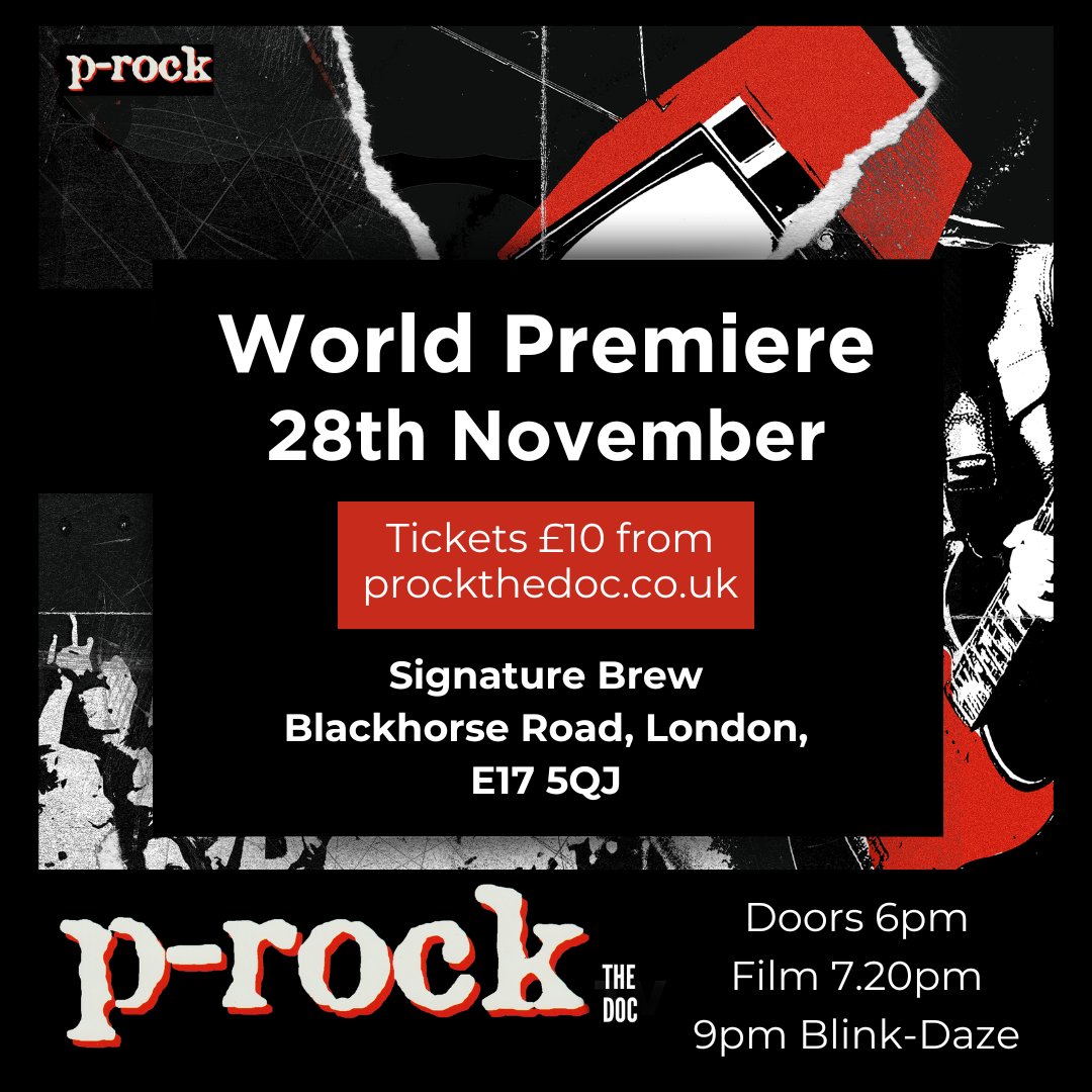 The World Premiere of P-Rock The Doc!! @signaturebrewbh Blackhorse Road, Walthamstow - Nov 28th - 22 years to the day the channel launched! Tickets still available at prockthedoc.co.uk  #procktv #prockthedoc #signaturebrew #punk #ska #music #indiefilm