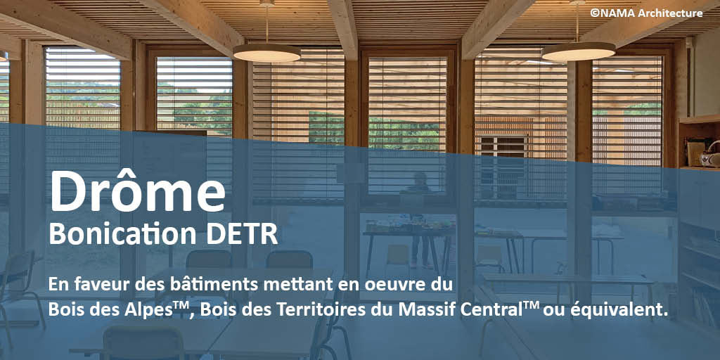 📢 Vous avez un projet bois ? Le <a href="/Prefet26/">Préfète de la Drôme 🇫🇷🇪🇺</a>  valorise vos démarches vertueuses en bonifiant la DETR pour les bâtiments mettant en œuvre du bois local certifié BDA, BTMC ou équivalent. 

Réponse jusqu'au 31 janvier 2025. 

N'hésitez pas à nous contacter !