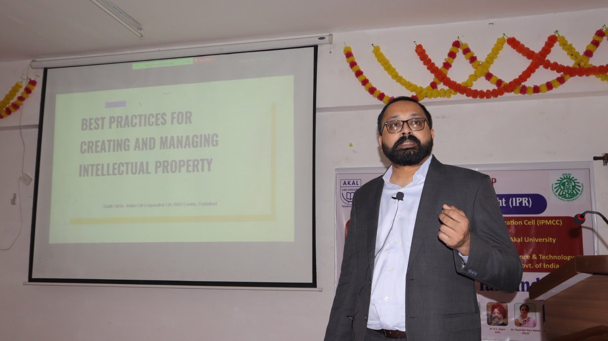 PSCST_GoP's tweet photo. Empowering future through knowledge &amp;Innovation! @PSCST_GoP launched #IPMCC at #AkalUniversity #Workshop on “IPR: Need, Importance &amp; Benefits” witnessed insights of experts @bakshidapinder, @GSKAPUR1, #DrKartikVarier, @BhaskarNCL &amp; @NiranjanNCL on IP Management &amp; Monetization https://t.co/eFQ09BhRwZ