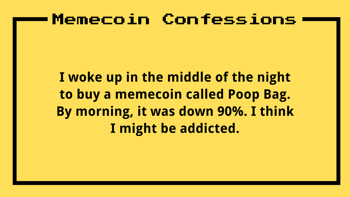 Memecoin Confessions tweet media