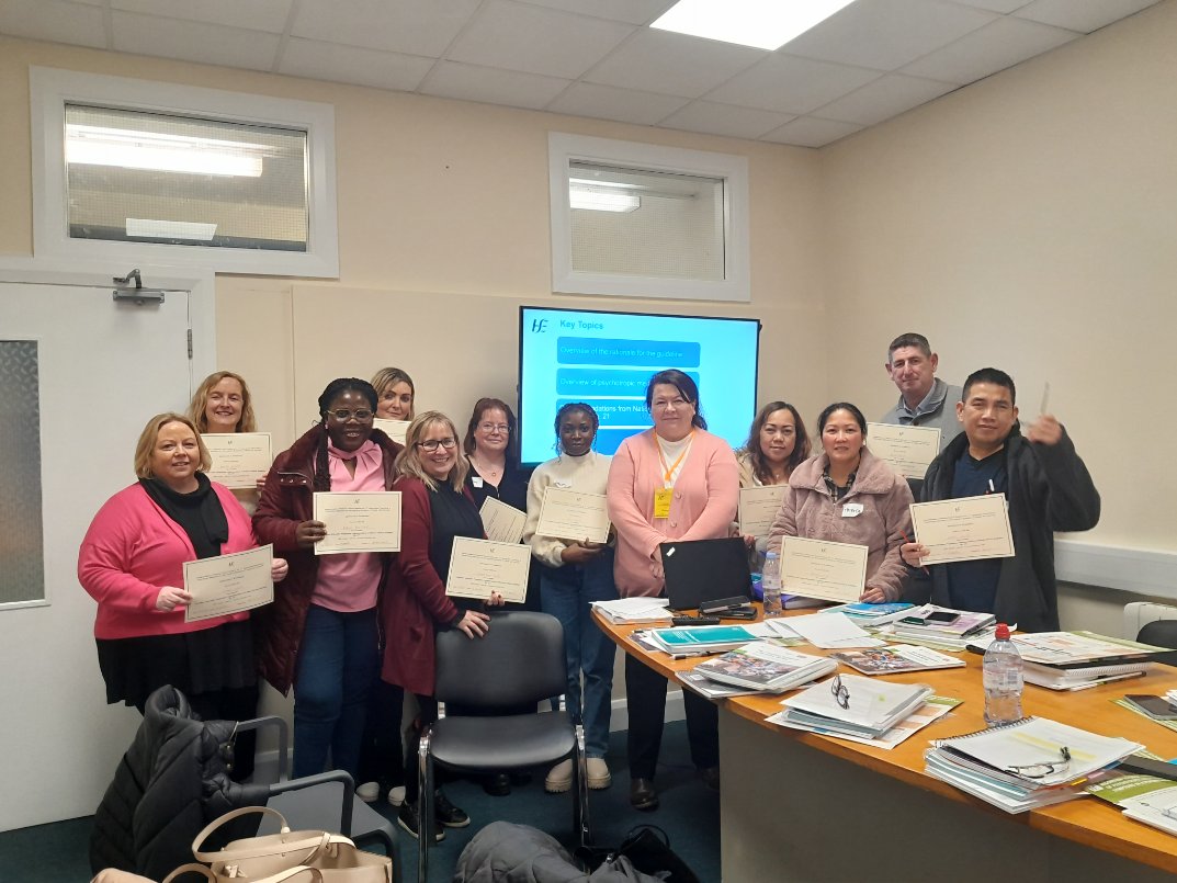 dementia_office's tweet photo. Staff from a range of services in the Limerick area attending the Facilitator Education Programme for the Implementation of National Clinical Guideline no. 21 today- another positive step forward in improving the care provided to people living with dementia https://t.co/6Dtqu1qmlG