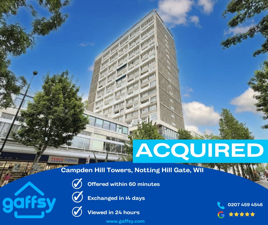 COMPLETED🏠

Campden Hill Towers, Notting Hill Gate, W11

If you are looking to sell, give us a call on 0207 459 4546 for a free no obligation cash offer

#property #sellingyourhome #webuyhouses #realestate #cashhousebuyer #apropertybuyeryoucantrust #sellmyhome #webuyanyhome