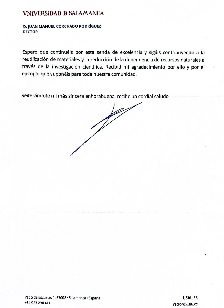 Dianifunifa (@dianifunifa) on Twitter photo Recibir el agradecimiento de <a href="/corchadojm/">Juan Manuel Corchado</a>, Rector <a href="/usal/">Universidad de Salamanca</a> tras el premio en #RethinktheGame nos llena de orgullo y emoción. Saber que contamos con el respaldo de una universidad que apuesta por la #innovación y la #sostenibilidad nos da fuerza y confianza para continuar. #Gracias Recibir el agradecimiento de <a href="/corchadojm/">Juan Manuel Corchado</a>, Rector <a href="/usal/">Universidad de Salamanca</a> tras el premio en #RethinktheGame nos llena de orgullo y emoción. Saber que contamos con el respaldo de una universidad que apuesta por la #innovación y la #sostenibilidad nos da fuerza y confianza para continuar. #Gracias