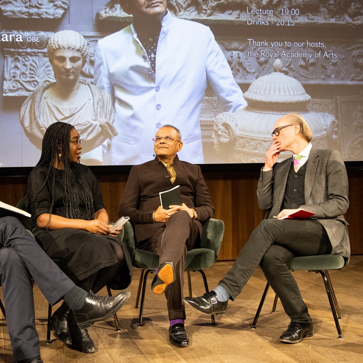 Congratulations to Hanif Kara on a fascinating Soane Medal Lecture last night! 👏🏅

He explored his optimism in the face of the climate crisis, as well as sharing a few – in his own words – provocations and rants!

Thanks to all those who joined us, and the RA for hosting. 🎉