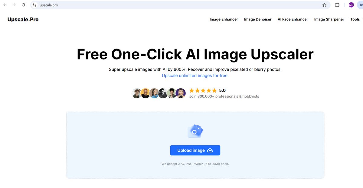 manicktweet's tweet image. Transform your images effortlessly with free AI Tool
✅ Enhance quality
✅ Remove noise
✅ Sharpen details
✅ Restore old photos
Upscaling up to 600%! . Interesting free tool to explore!, I tried it and was impressed with the results!

#AIImageUpscaler #PhotoEnhancement