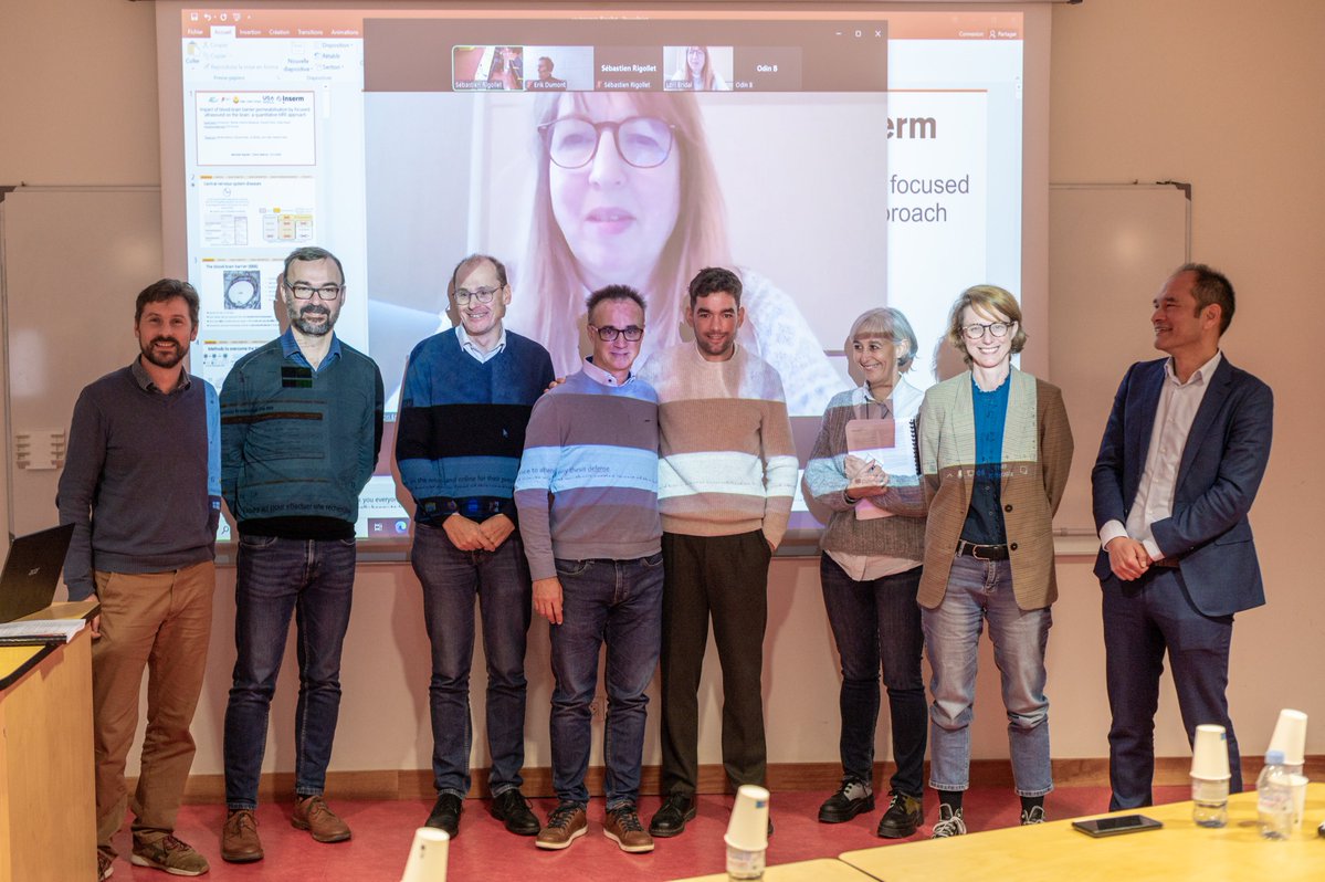 🎓Congratulations to Dr. <a href="/sbrigollet/">Sebastien Rigollet</a> for brilliantly defending his PhD!
💡 He presented his outstanding research on the "Impact of blood-brain barrier permeabilisation with focused ultrasound: a quantitative #MRI approach".
#FUS #BBB