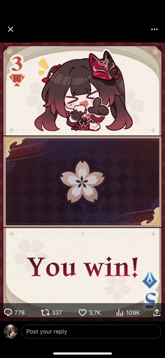hhwa's tweet photo. @HonkaiImpact3rd 20021607! I win, Sparkle. 😋 https://t.co/MR5rJNIodu