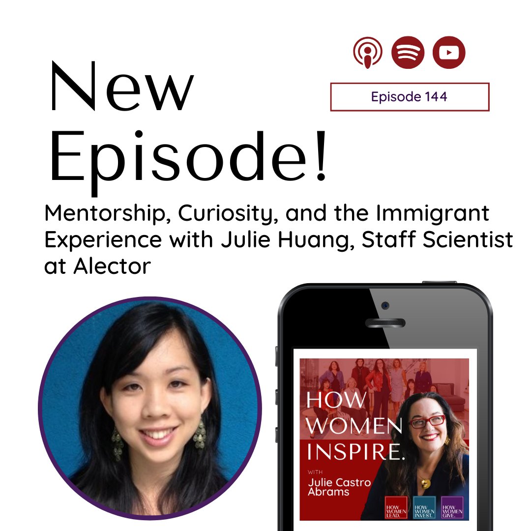 🎧 New #podcast episode... Mentorship, Curiosity, and the Immigrant Experience with Julie Huang on How Women Inspire: Invest, Lead, Give  howwomenlead.com/post/mentorshi…