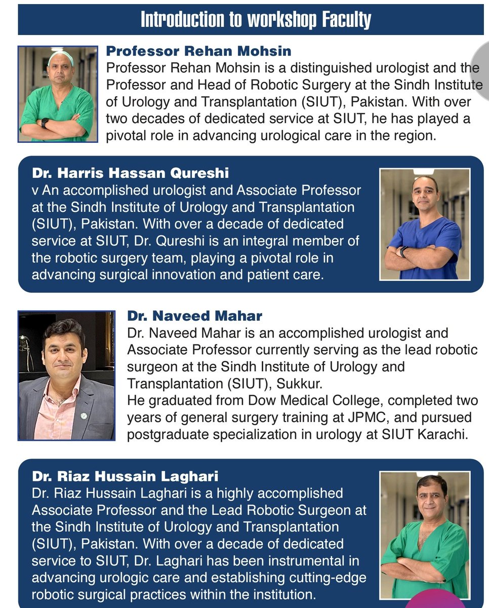 The inaugural Robotic Workshop at Upper Sindh - Sukkur - SIUT has been a trailblazer in robotic surgery. In addition to treating patients, we prioritize teaching and training as essential components of our mission. #Robotics #roboticsurgery #urology