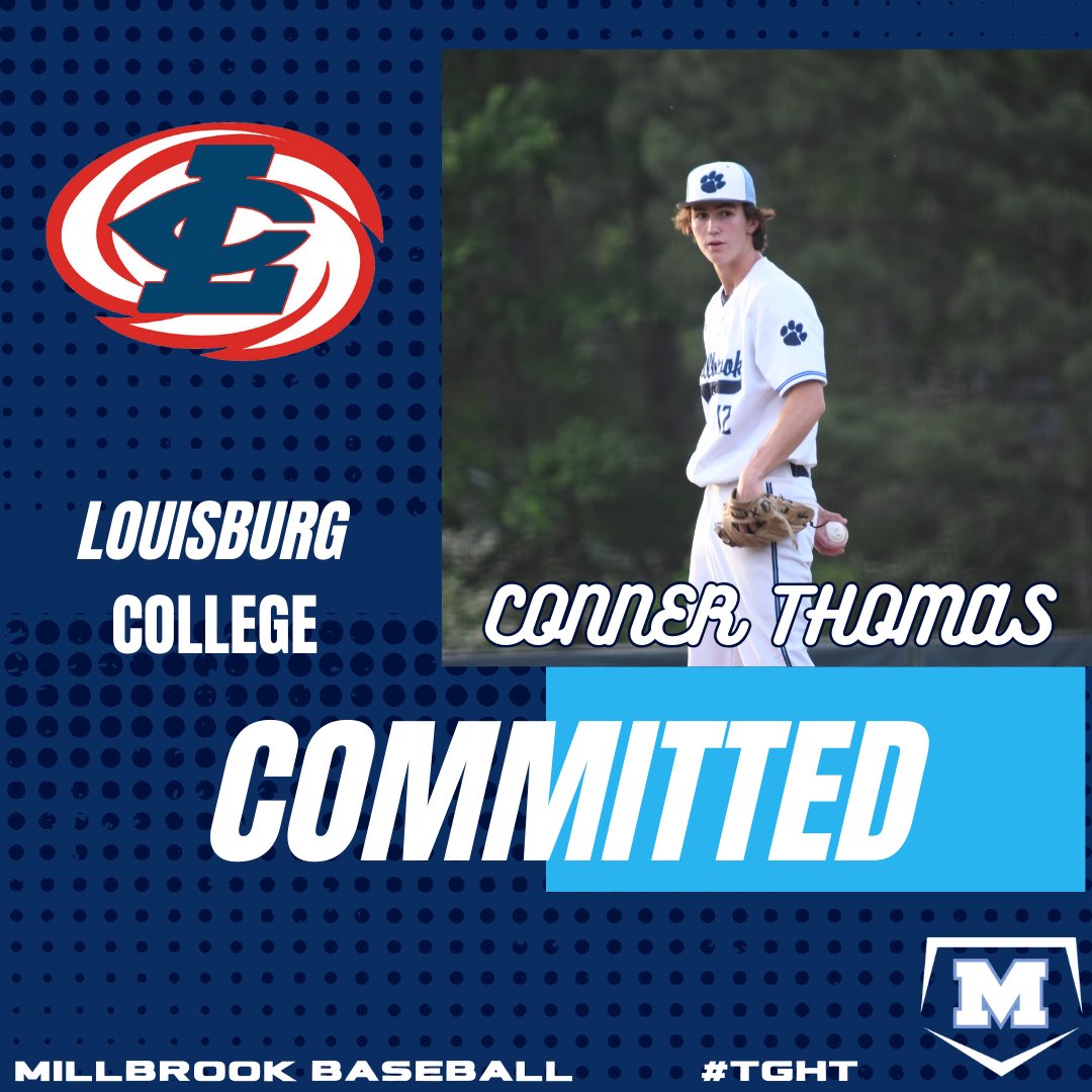 Millbrook Baseball (@baseball_mhs) on Twitter photo Congratulations to 2025 RHP/UTL Conner Thomas on his commitment to <a href="/LCbaseballnews/">Louisburg College Baseball</a>!! The Hurricanes are getting another great person, player, and student! Congratulations to 2025 RHP/UTL Conner Thomas on his commitment to <a href="/LCbaseballnews/">Louisburg College Baseball</a>!! The Hurricanes are getting another great person, player, and student!