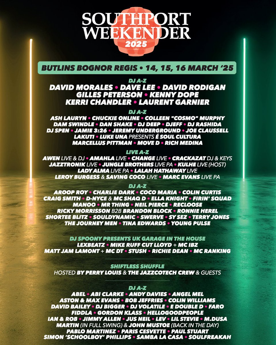 It is our absolute pleasure today to be bringing you all what we hope you all agree is another classic Southport Weekender lineup for 2025
southportweekender.co.uk