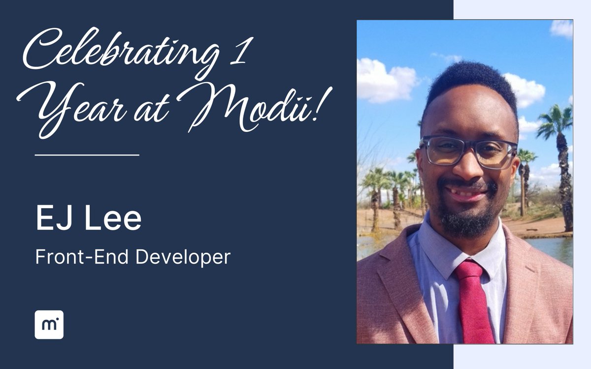 ModiiCo's tweet image. Celebrating ONE year with Modii! 🥳
The past year, EJ has been key in driving product innovation and enhancing back-end tools that keep parking managers successful. Outside of work, he enjoys gaming and giving back, often dedicating time to community support and relief efforts.