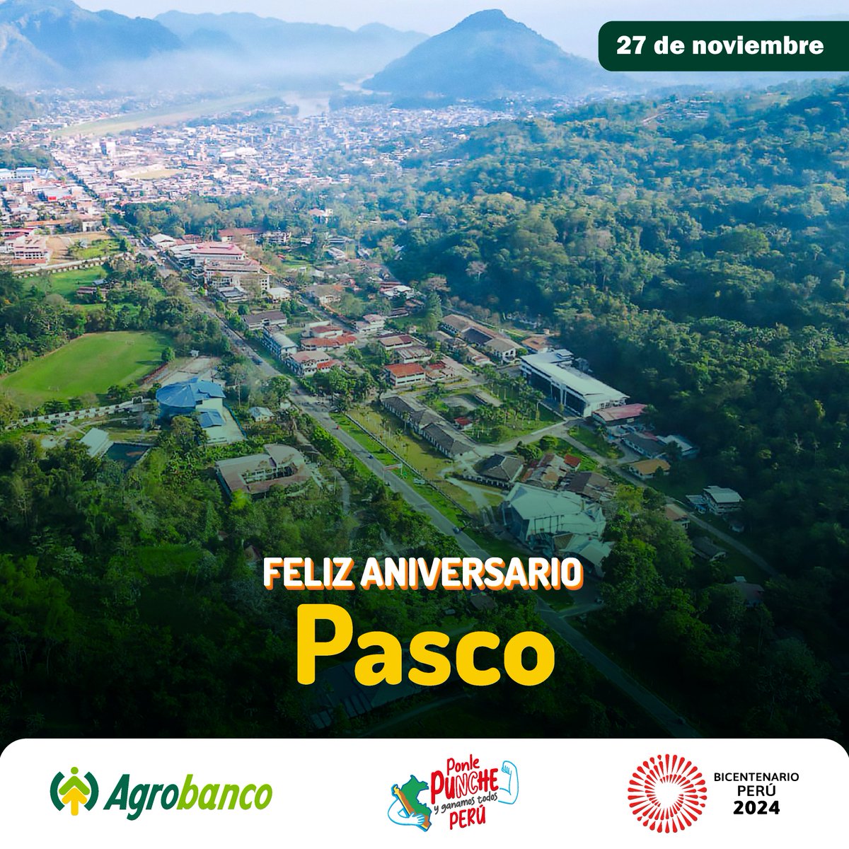 ¡Feliz 80 aniversario de creación política Pasco! 🎉

Desde Agrobanco, celebramos el esfuerzo de los pequeños productores agropecuarios pasqueños, quienes con dedicación impulsan el desarrollo agropecuario.

¡Sigamos creciendo juntos! 💚