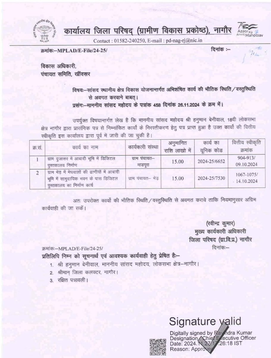 खींवसर की जनता द्वारा "कमल" रूपी विकास को चुनने का निर्णय माननीय को इतना नागवार गुजरा है कि द्वेषपूर्ण राजनीति की पराकाष्ठा कर दी गई है। यह कृत्य बेहद निंदनीय है।

एमपी एलएडी फंड से होने वाले विकास कार्यों को रद्द करवाने के इस निर्णय में माननीय की निराशा और द्वेषपूर्ण राजनीति