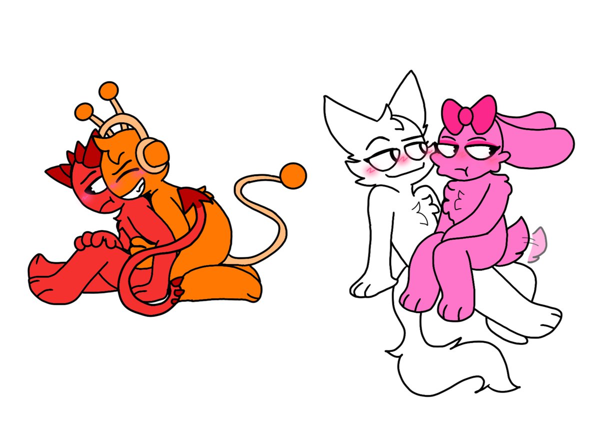 GatoTheWolf's tweet image. Some other ships I love ♥️ 
(Inspiration base in comments) 
#Sprunki #OrenSprunki #WendaSprunki #PinkiSprunki #RaddySprunki #Oren #Raddy #Pinki #Wenda #Yaoi #Yuri