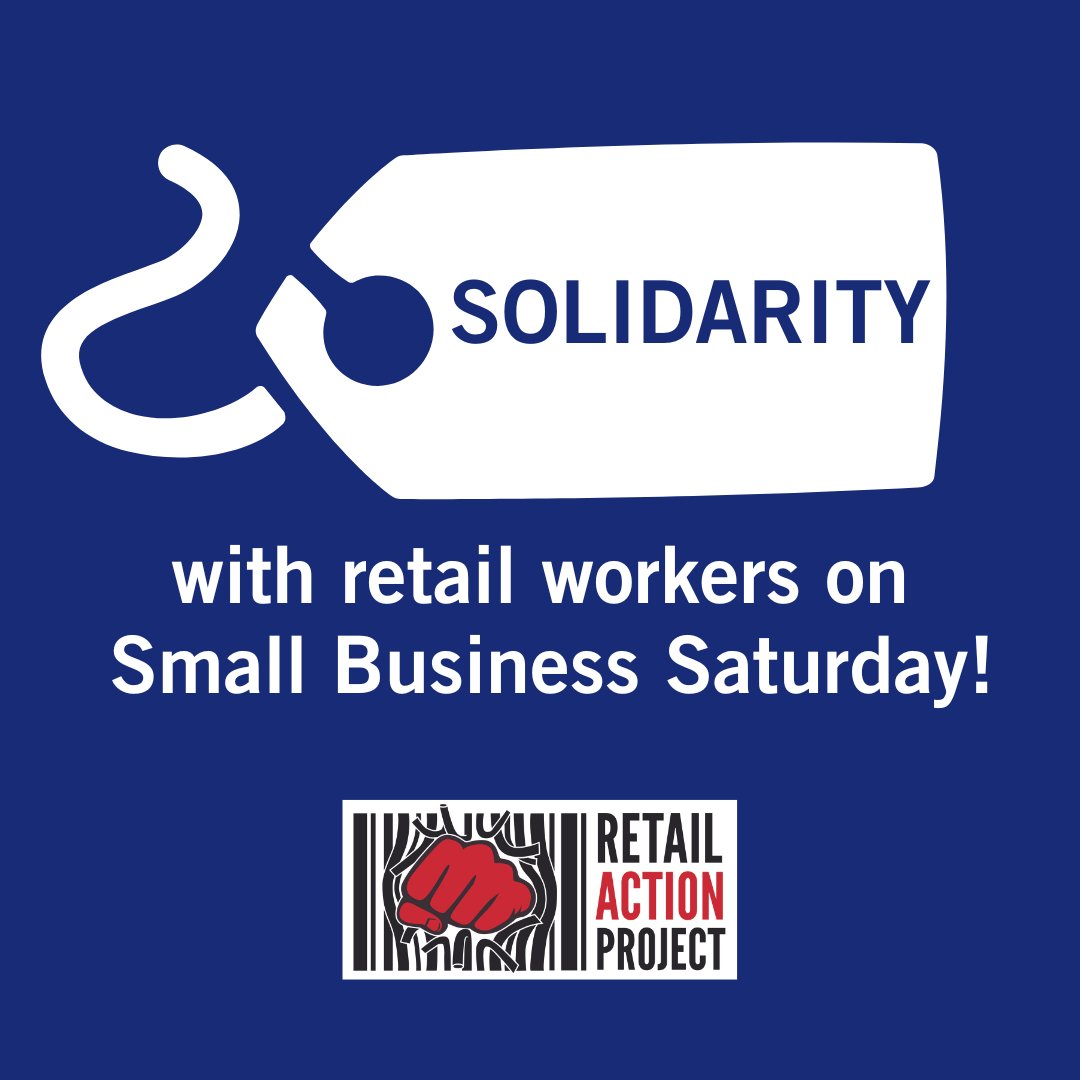 Solidarity with all the retail workers in our network who are working at small businesses on this #SmallBusinessSaturday!

Customers: treat retail workers with patience and kindness, especially at this stressful time of year!