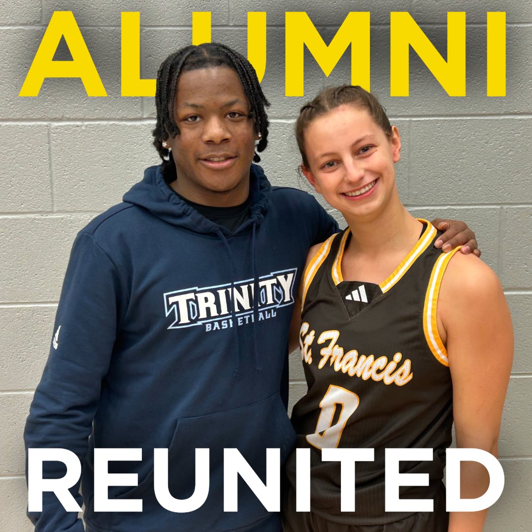 🏀 De La Salle Alumni Jalen Brown '22 &amp; Taylor Schergen '24 reunited at the St. Francis Women’s Basketball game! 🏀 

Proud to see #MeteorPride shining strong! 💙💛 

#MeteorsUnited