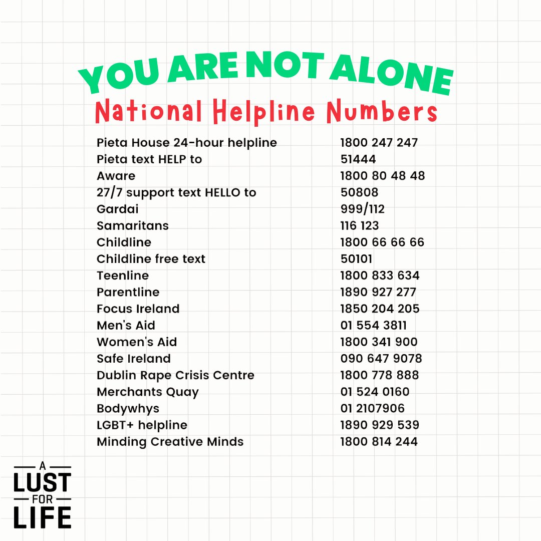 With Christmas coming up and so many heavy things in the media recently, we thought now would be a good time to reshare these numbers. There are loads of organisations out there waiting to listen if you need to talk.