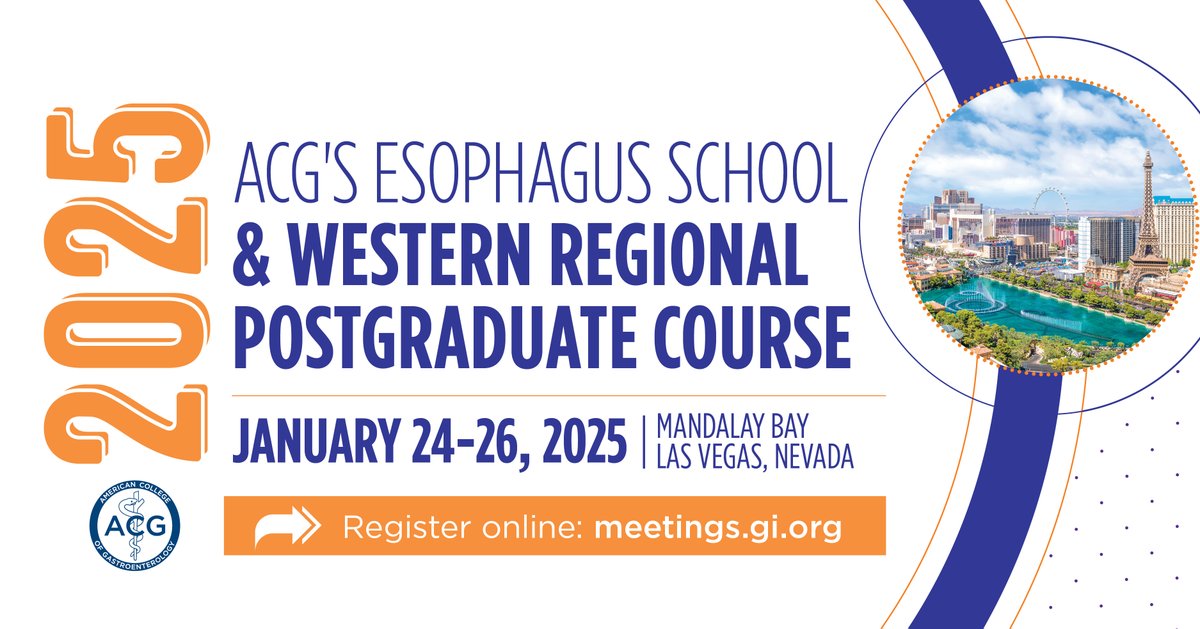 ACG (@amcollegegastro) on Twitter photo Register for ACG’s 2025 Esophagus School and Western Regional Postgraduate Course!
January 24-26, 2025 in Las Vegas
A new deep dive into diseases and disorders of the esophagus + the latest updates in GI and hepatology
Register: gi.org/2025-western
<a href="/FeliceSchnoll/">Dr. Schnoll Sussman</a> <a href="/AllonKahn/">Allon Kahn, MD</a> Register for ACG’s 2025 Esophagus School and Western Regional Postgraduate Course!
January 24-26, 2025 in Las Vegas
A new deep dive into diseases and disorders of the esophagus + the latest updates in GI and hepatology
Register: gi.org/2025-western
<a href="/FeliceSchnoll/">Dr. Schnoll Sussman</a> <a href="/AllonKahn/">Allon Kahn, MD</a>