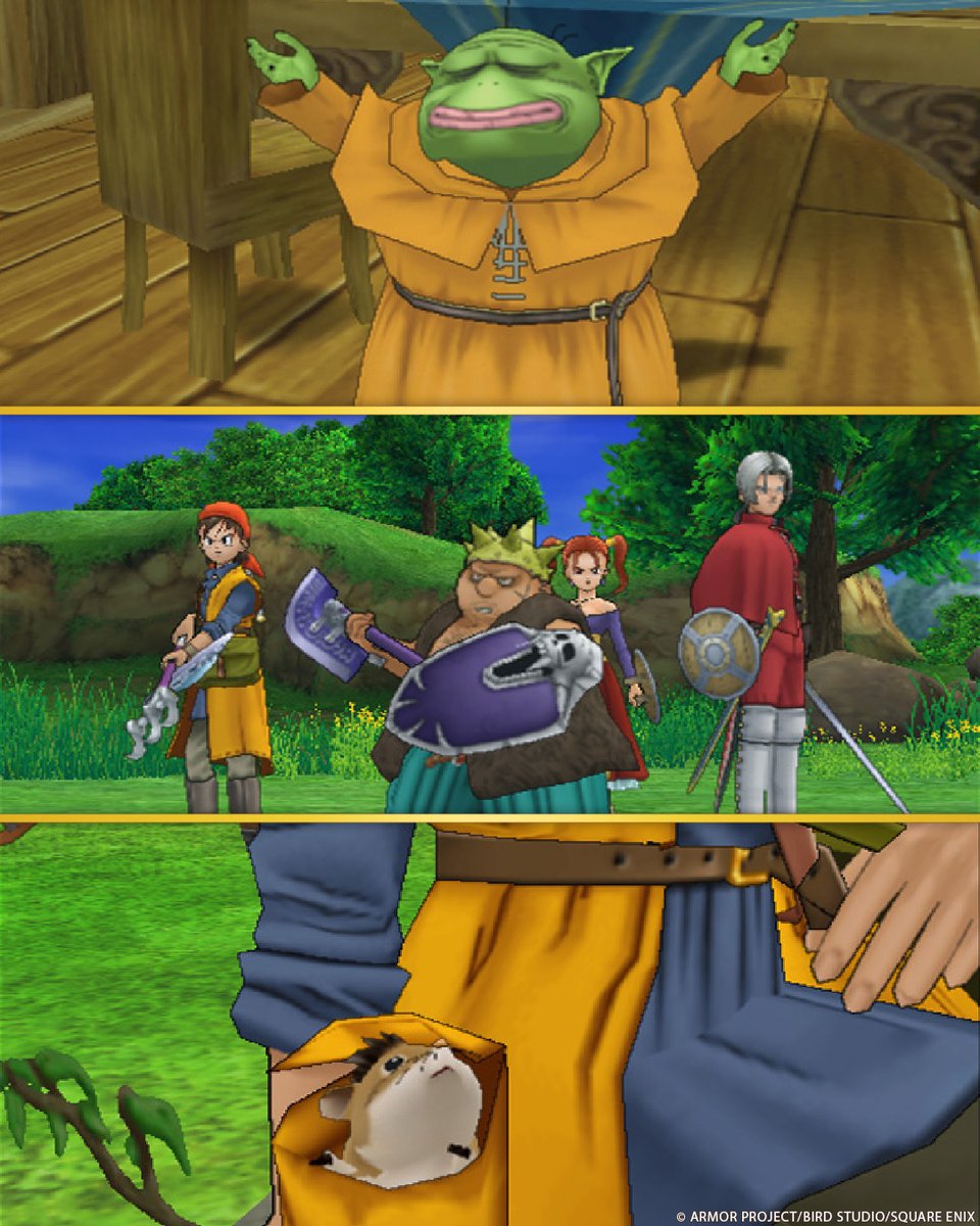 DragonQuest's tweet photo. COR BLIMEY! Those 20 years really snuck up on us! 

On this day in 2004, #DragonQuest VIII: Journey of the Cursed King was first released in Japan ⚔️ 

Which of your ragtag band of allies was your favorite? https://t.co/Ms1kOUtA64
