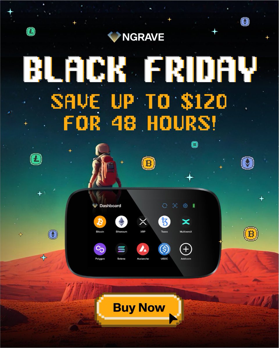 🚀 Black Friday Starts Now! 🚀

Save up to $120 with our exclusive deal 🔥

Only for 48 hours ⏳ 
(Exclusive deal ends Friday, 29 November, 5 pm CET)

Claim Deal 👇
ngrave.io/black-friday