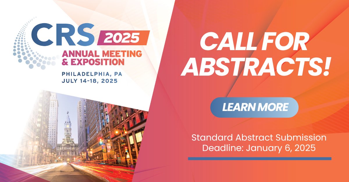 Seize this exciting opportunity to share your research with fellow international delivery scientists! The deadline to submit abstracts is January 6, 2025. Learn more about this opportunity and submission requirements here: ow.ly/Siog50Uc7JT