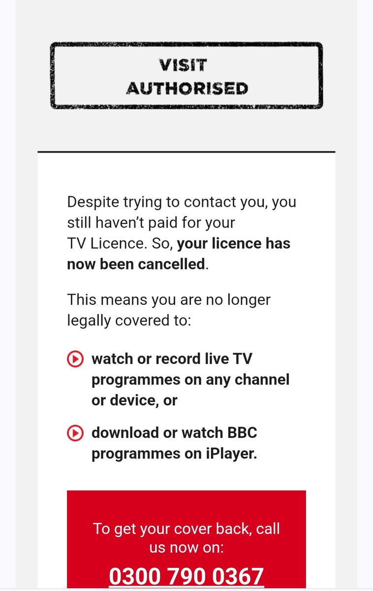 Ranii1902's tweet photo. Why do @tvlicensing insist on trying to terrorise people like this??
I personally called to cancel my TV licence a LONG time ago. They harass me with millions of questions before finally cancelling, then this 🙄
Must be AWFUL for vulnerable people. Absolutely no shame! 😠 #bbc https://t.co/v6JHPbu7ur