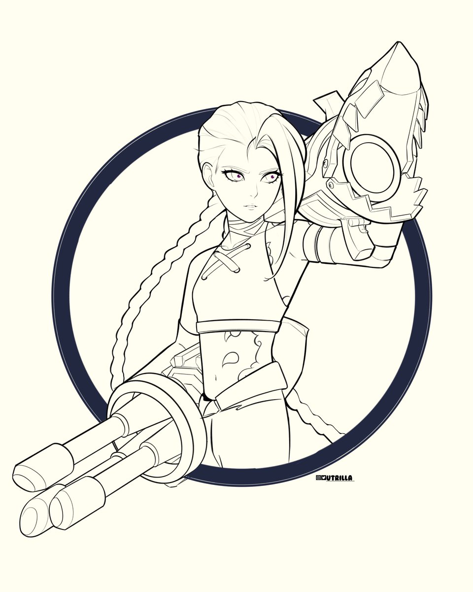 Jinx 💙Line art. Tried not to overthink this.