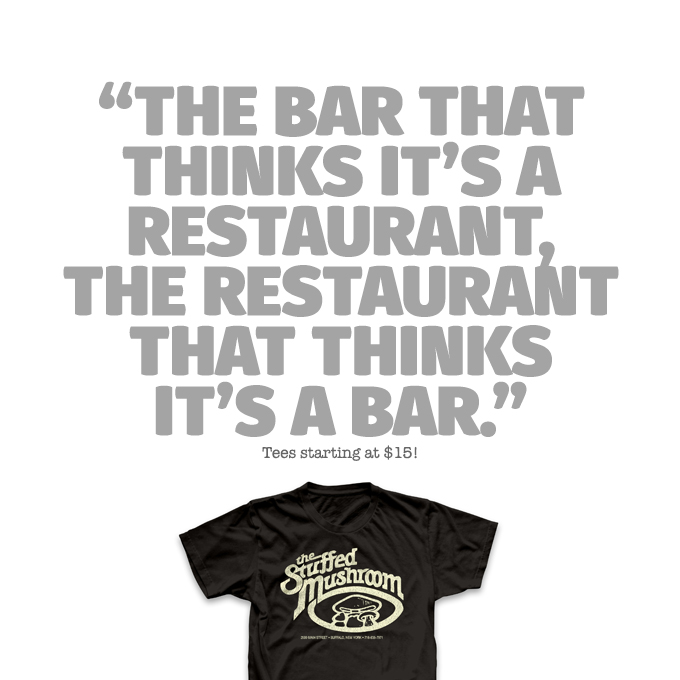 Who remembers The Stuffed Mushroom in downtown Buffalo?
Tees starting at $15 + shorturl.at/xiECy
