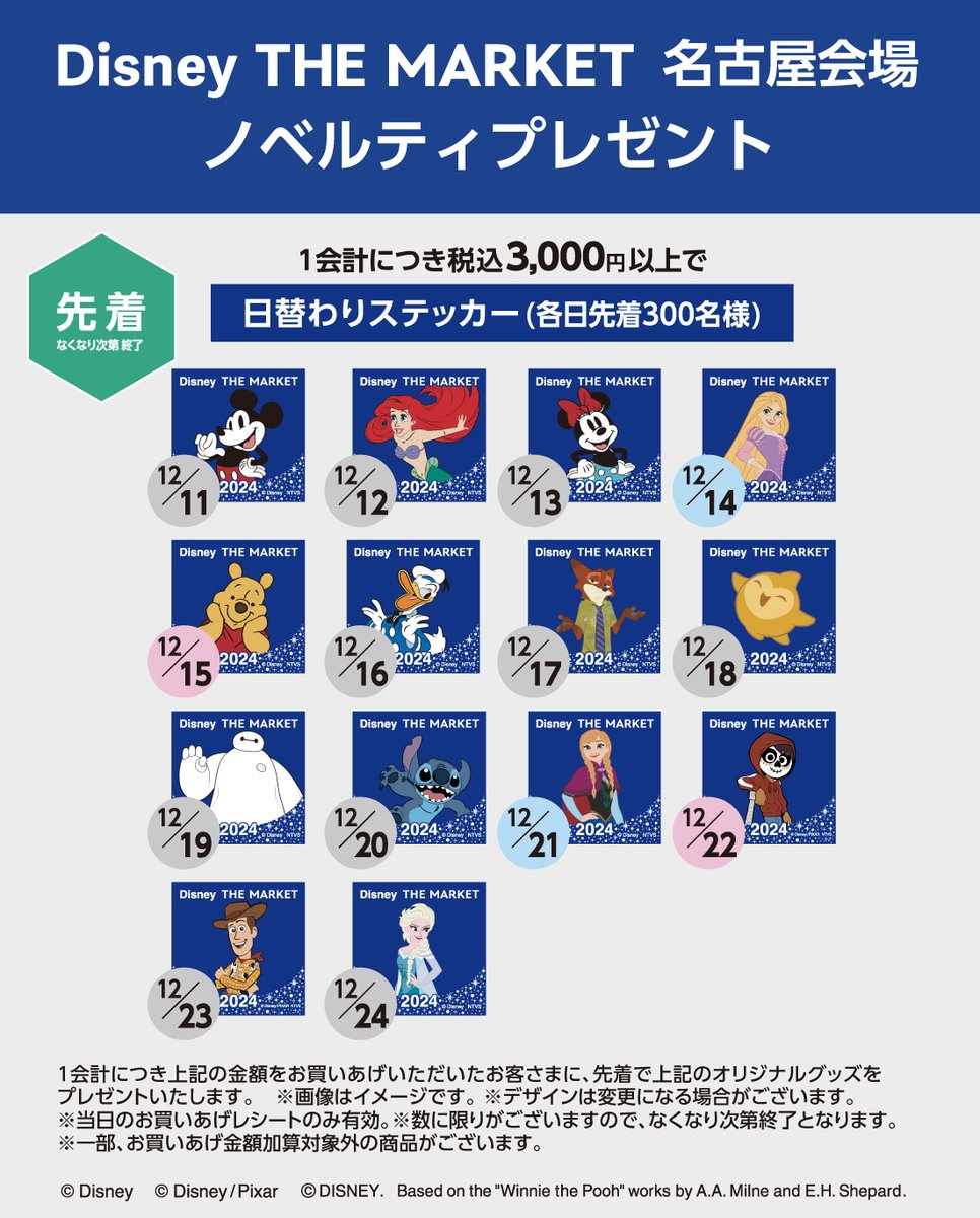 Disney THE MARKET 名古屋会場でもらえるノベルティを紹介！ 日替わり