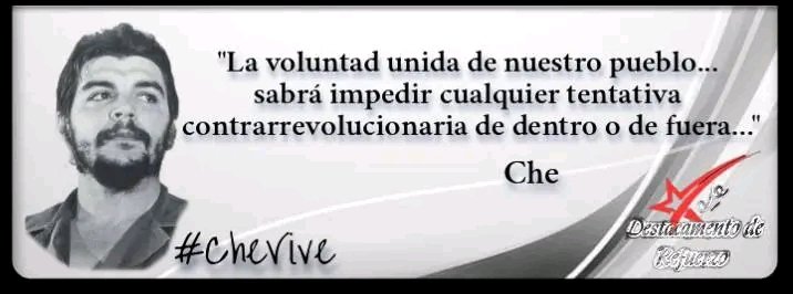 #DestacamentoDeRefuerzo//La unidad es nuestra arma más importante contra cualquier intento por desacreditar o atacar a nuestra Patria y a su pueblo. 

Y recuerden SIEMPRE que ¡AQUÍ NO SE RINDE NADIE...!

#UnidosXCuba
#JuntosPorVillaClara
#CheVive