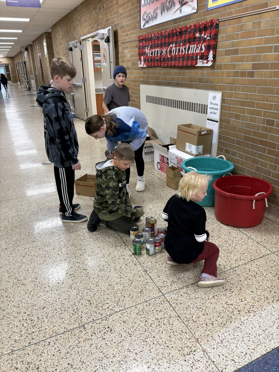 erineaton33's tweet photo. Our 5th grade student council members are taking the lead on our canned food drive, counting and sorting our cans each day. We are on our way to reaching our 2,000 can goal to give back to our community!#yes2tps #hedkebulldogs https://t.co/arsmnCKlAm