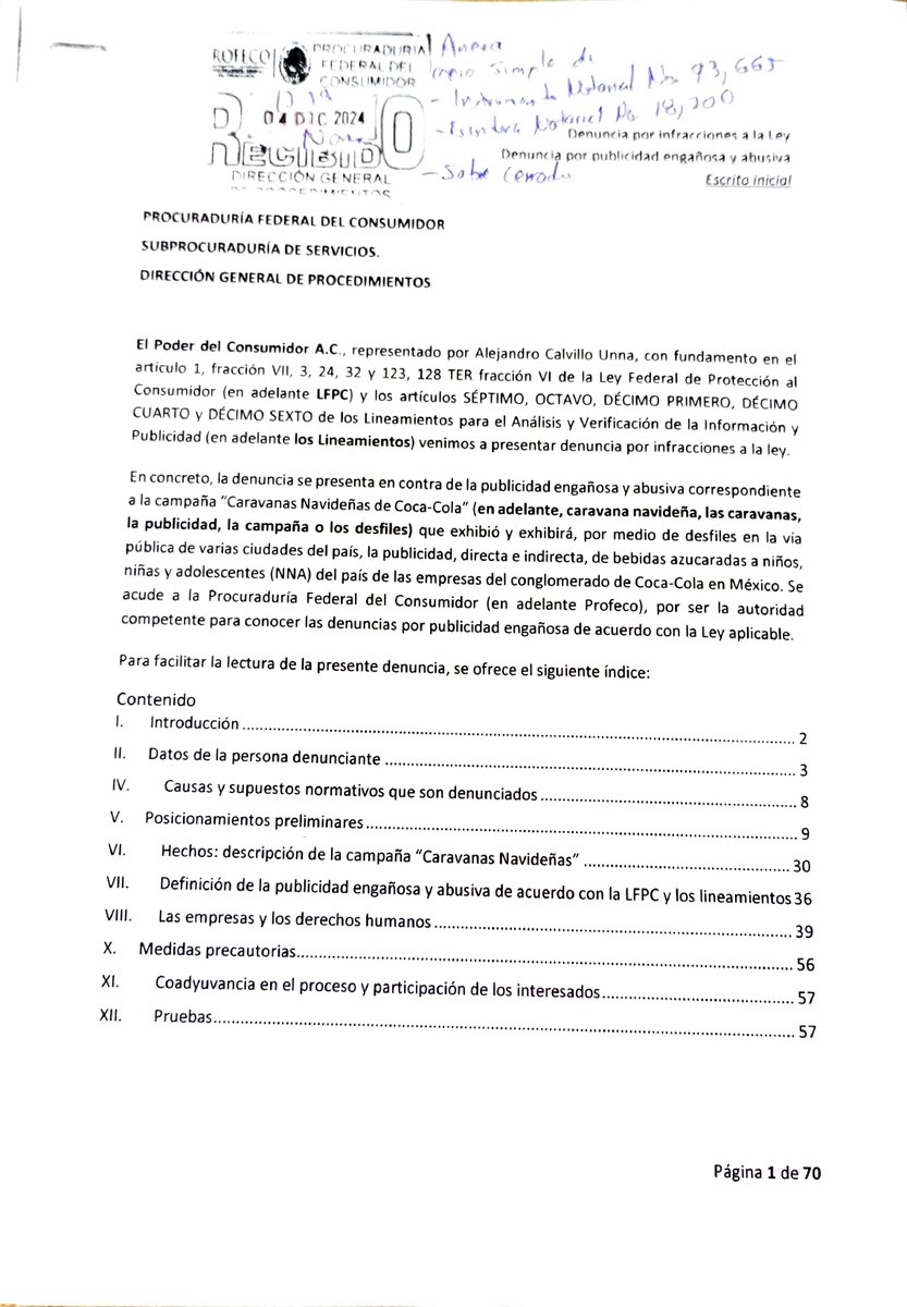 elpoderdelc's tweet image. 📢Solicitamos a la jefa de Gobierno de la #CDMX, @ClaraBrugadaM, la protección de la infancia haciendo respetar la ley para #CaravanasSinCoca.

Checa más de la denuncia que presentamos ante la @Profeco contra las #CaravanasNavideñas de Coca-Cola. 

elpoderdelconsumidor.org/2024/12/solici…