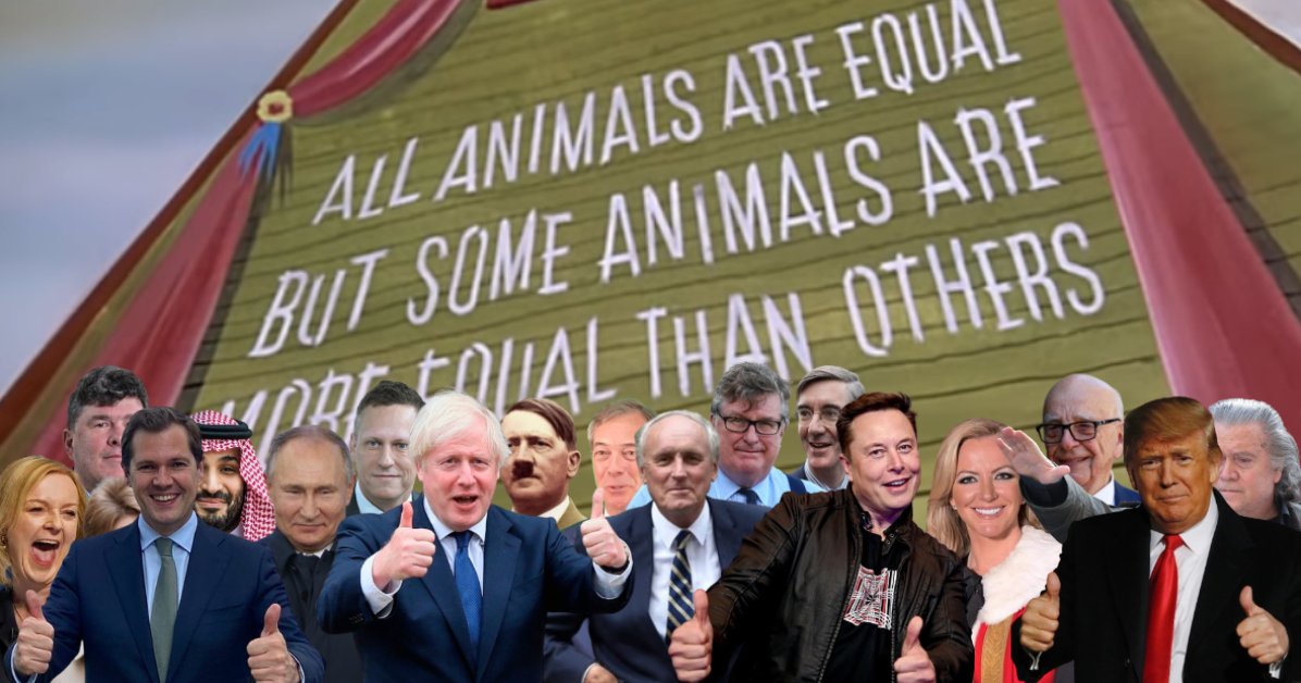 WstLondonGarden's tweet photo. #TrueStory: it should be quite clear to everyone now - there is one rule for the rich and powerful &amp; another for the rest of us. Lying, self-interested profiteering, corruption and out right fraud.

How easily th people are duped by them.

#LeftVsRight 

#TopVsBottom

#UsVsThem. https://t.co/C1c9pUx2TO