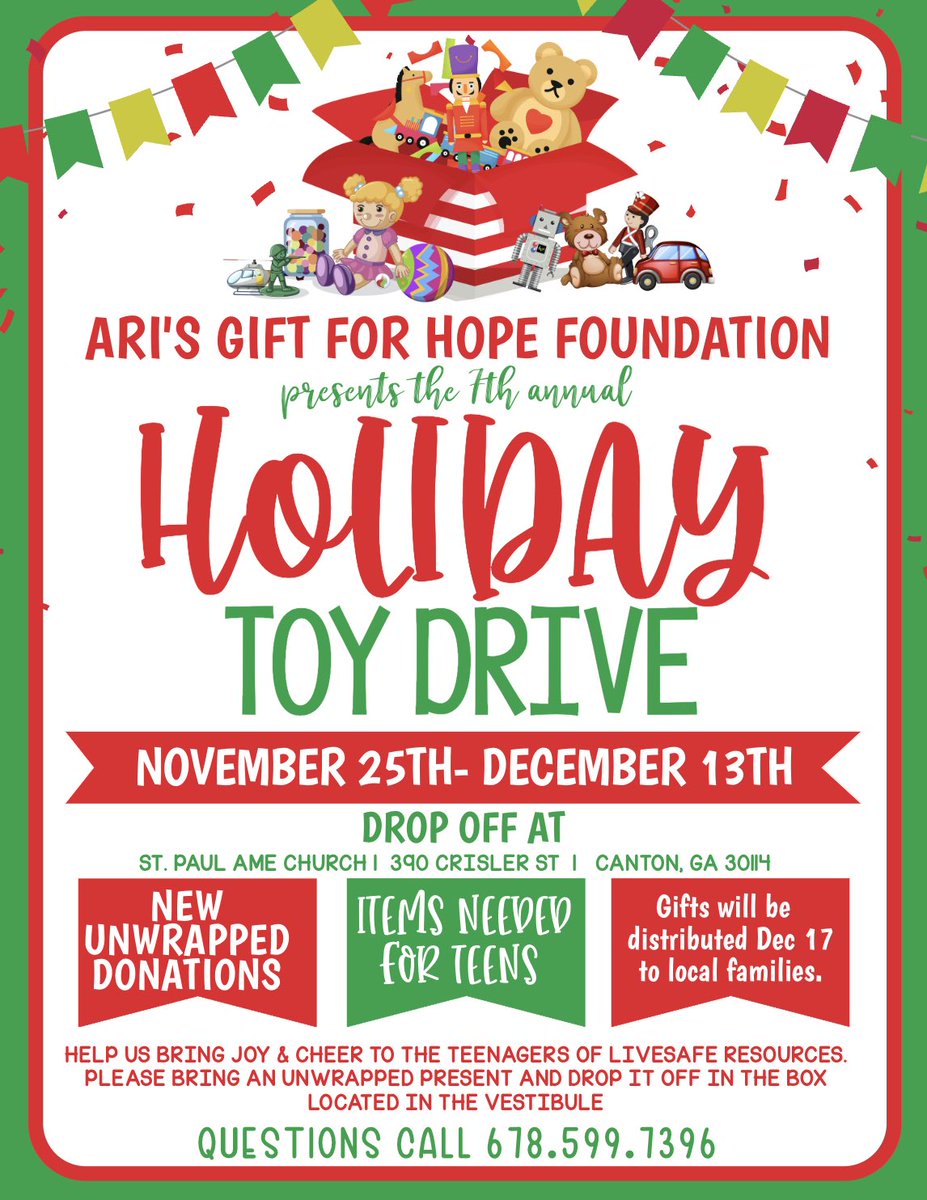 commandernch's tweet image. St Paul AME - Canton is accepting new gifts for Teens to help benefit some families in partnership with Ari’s Gift of Hope. You can cash app $StPaulCanton for the gift as well. Tag Ari’s Gift of Hope.