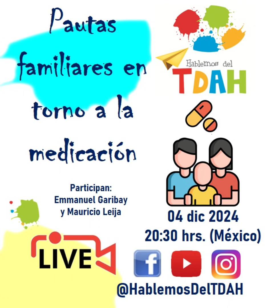 HablemosDelTDAH's tweet photo. Pautas familiares en torno a la medicación. Este será el tema que discutiremos hoy en la transmisión en vivo de
Hablemos del TDAH. Los esperamos a las 8:30 pm tiempo del Centro de México.
#HablemosDelTDAH #TDAH #HablemosDeSaludMental https://t.co/Bh5ka3f1BF