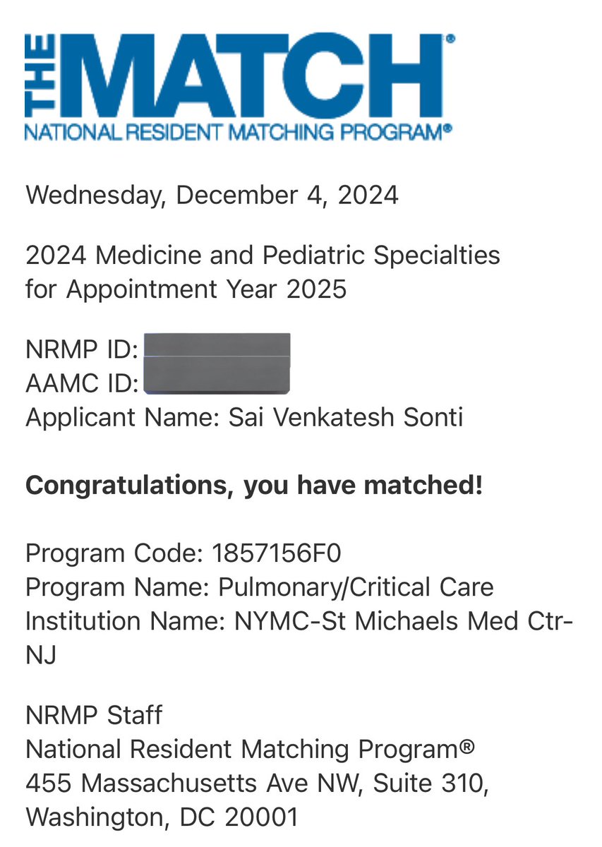 DrDreamer91's tweet image. One more mile stone in life 

Matched into my dream branch PCCM 
#FellowMatch 
#PCCM 
🫁